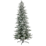 8.5’ Slim Flocked Nova Scotia Spruce Artificial Christmas Tree-Christmas Tree-Parc Decor