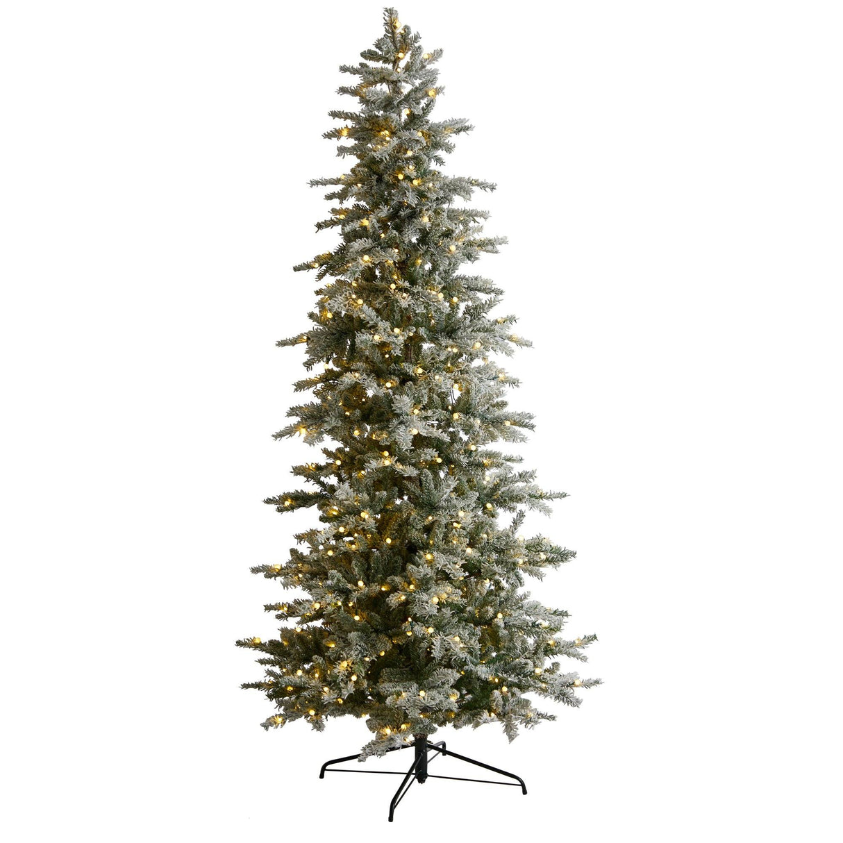 8.5’ Slim Flocked Nova Scotia Spruce Artificial Christmas Tree-Christmas Tree-Parc Decor