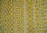 8.7x11.4 Hand Knotted Gold and White Ivory Contemporary Southwestern Tribal Trellis Recycled Silk Area Rug | OP4