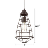 8"W Daudin 1-Light Pendant Burnished Bronze