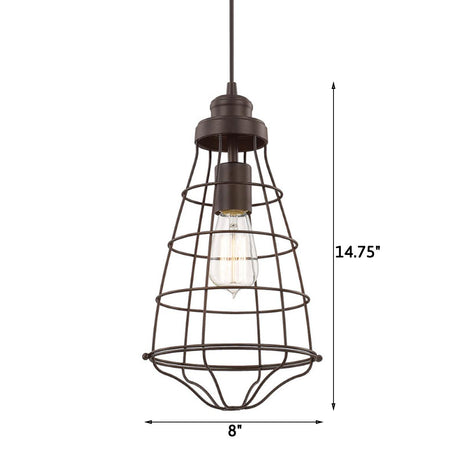 8"W Daudin 1-Light Pendant Burnished Bronze