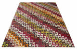 8x10 and 9x12 Hand Knotted Multicolor Modern Contemporary Southwestern Tribal Trellis Recycled Silk Area Rug
