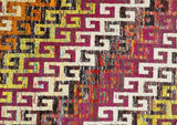 8x10 and 9x12 Hand Knotted Multicolor Modern Contemporary Southwestern Tribal Trellis Recycled Silk Area Rug