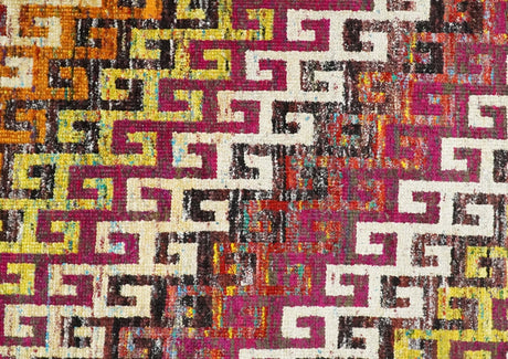 8x10 and 9x12 Hand Knotted Multicolor Modern Contemporary Southwestern Tribal Trellis Recycled Silk Area Rug