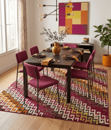 8x10 and 9x12 Hand Knotted Multicolor Modern Contemporary Southwestern Tribal Trellis Recycled Silk Area Rug