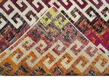 8x10 and 9x12 Hand Knotted Multicolor Modern Contemporary Southwestern Tribal Trellis Recycled Silk Area Rug