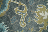 8x10 Beige and Gray Traditional Oushak Hand knotted Oushak Wool Area Rug