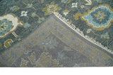 8x10 Beige and Gray Traditional Oushak Hand knotted Oushak Wool Area Rug