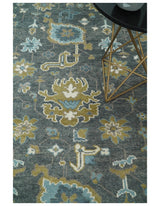8x10 Beige and Gray Traditional Oushak Hand knotted Oushak Wool Area Rug