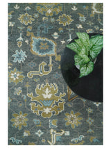 8x10 Beige and Gray Traditional Oushak Hand knotted Oushak Wool Area Rug