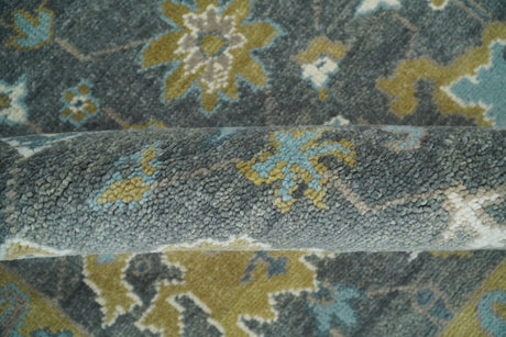 8x10 Beige and Gray Traditional Oushak Hand knotted Oushak Wool Area Rug