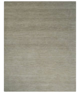 8x10 Beige and Ivory Hand Knotted Rug Contemporary area Rug