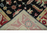 8x10 Black, Rust, and Olive Traditional Oriental Hand Knotted Wool Area Rug