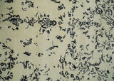 8x10 Fine Hand Knotted Beige and Black Traditional Vintage Persian Antique Wool Rug