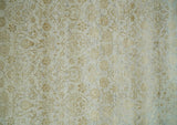 8x10 Fine Hand Knotted Beige and Gold Traditional Vintage Persian Style Antique Silk Rug