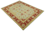8x10 Fine Hand Knotted Beige and Rust Traditional Vintage Persian Antique Wool Rug