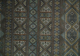 8x10 Fine Hand Knotted Brown and Blue Southwestern Traditional Antique Area Rug