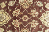 8X10 Fine Hand Knotted Rust And Gold Traditional Design Wool Rug