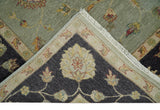 8x10 Fine Hand Knotted Silver and Black Antique Traditional Vintage Persian Wool Rug