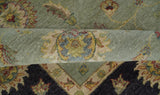 8x10 Fine Hand Knotted Silver and Black Antique Traditional Vintage Persian Wool Rug