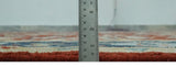 8x10 Floral Brown, Blue and Beige Hand Knotted Oriental Oushak wool Rug