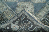 8x10 Gray, Silver and Charcoal Hand knotted Traditional wool Area Rug