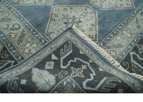 8x10 Gray, Silver and Charcoal Hand knotted Traditional wool Area Rug