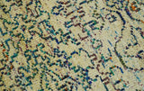 8x10 Hand Knotted Beige and Blue Persian made of Recycled Silk Area Rug
