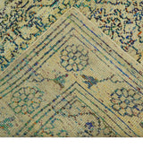 8x10 Hand Knotted Beige and Blue Persian made of Recycled Silk Area Rug