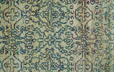 8x10 Hand Knotted Beige, Ivory and Blue Persian Recycled Silk Area Rug