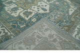 8x10 Hand Knotted Beige, Ivory and Gray Traditional Turkish Design Wool Area Rug