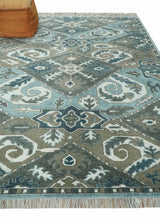 8x10 Hand Knotted Blue and Brown Traditional Persian Wool Rug