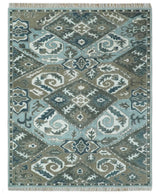 8x10 Hand Knotted Blue and Brown Traditional Persian Wool Rug