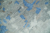 8x10 Hand Knotted Blue and Silver Modern Abstract Low Pile Wool Rug