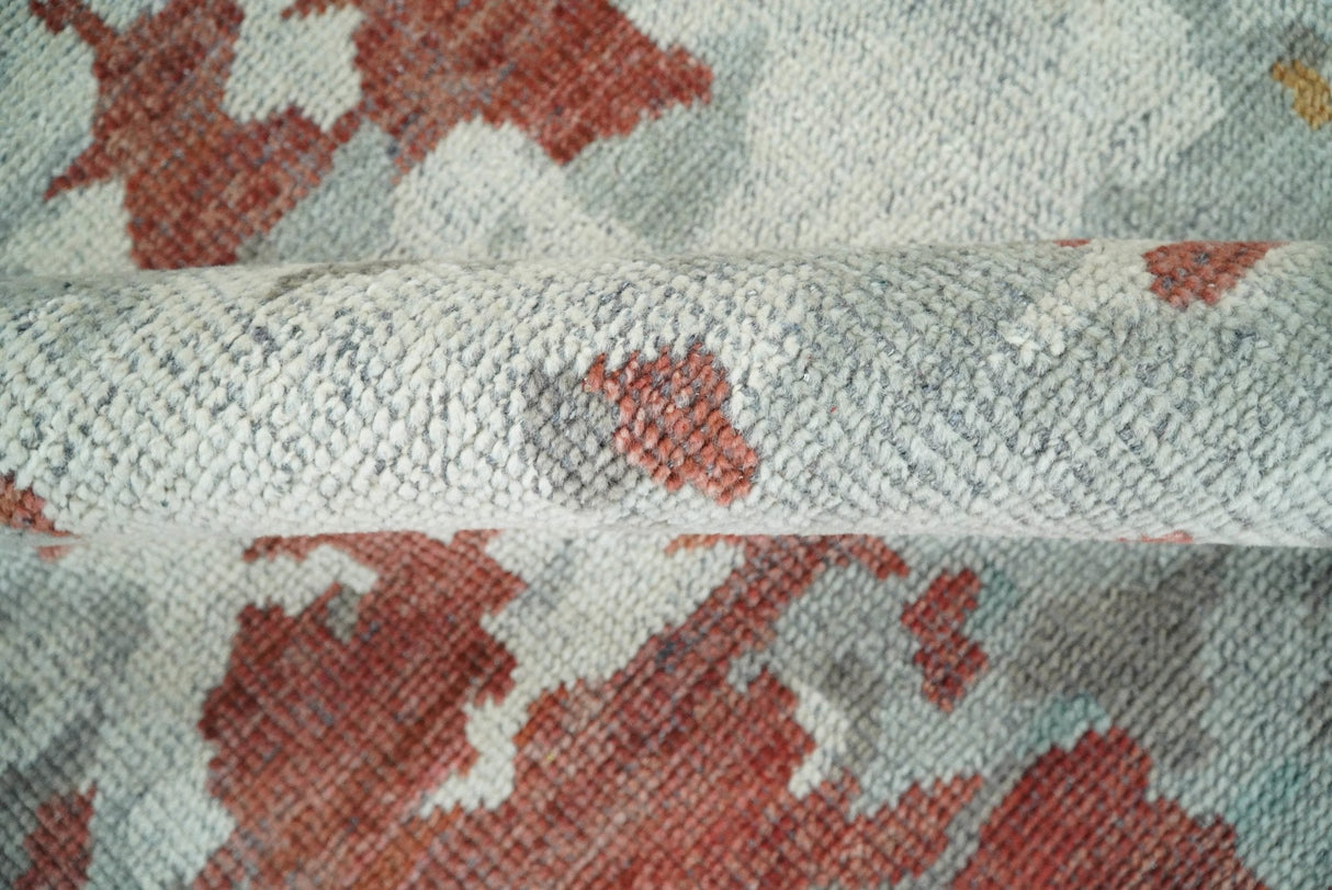 8x10 Hand Knotted Brown and Silver Modern Abstract Low Pile Wool Rug