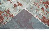 8x10 Hand Knotted Brown and Silver Modern Abstract Low Pile Wool Rug