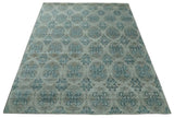 8x10 Hand Knotted Gray, Blue and Brown Modern Contemporary Recycled Silk Area Rug