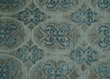 8x10 Hand Knotted Gray, Blue and Brown Modern Contemporary Recycled Silk Area Rug