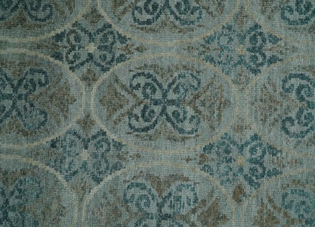 8x10 Hand Knotted Gray, Blue and Brown Modern Contemporary Recycled Silk Area Rug