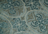 8x10 Hand Knotted Gray, Blue and Brown Modern Contemporary Recycled Silk Area Rug