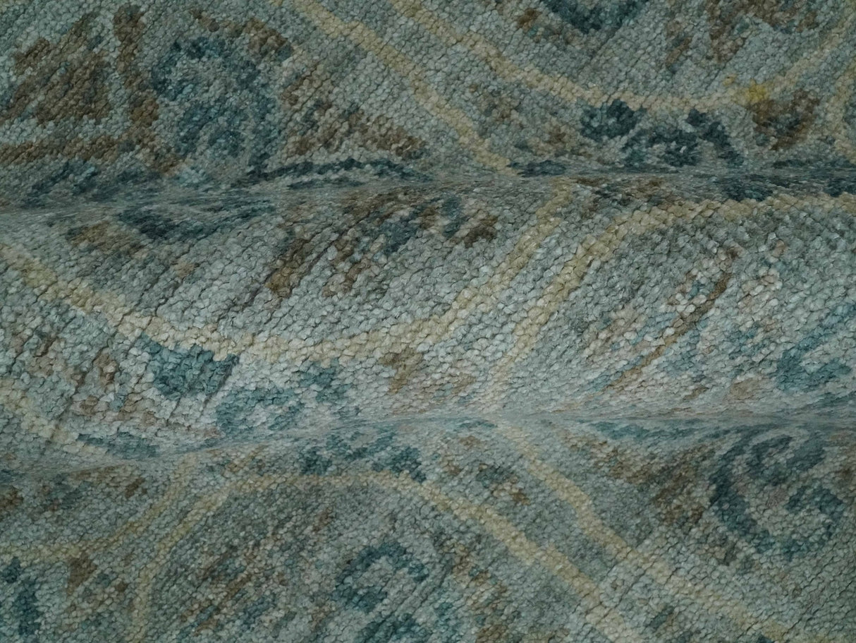 8x10 Hand Knotted Gray, Blue and Brown Modern Contemporary Recycled Silk Area Rug