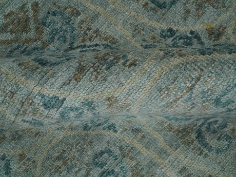 8x10 Hand Knotted Gray, Blue and Brown Modern Contemporary Recycled Silk Area Rug