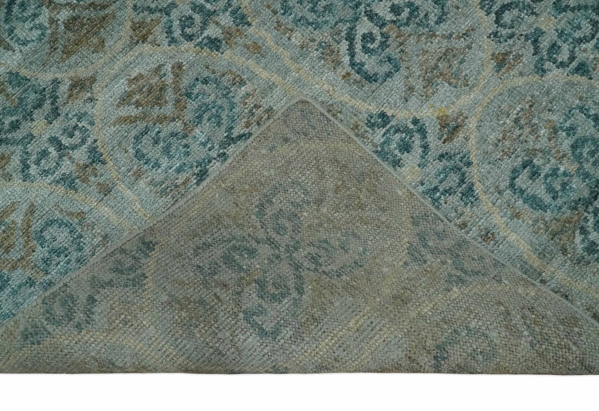 8x10 Hand Knotted Gray, Blue and Brown Modern Contemporary Recycled Silk Area Rug