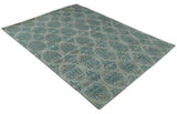 8x10 Hand Knotted Gray, Blue and Brown Modern Contemporary Recycled Silk Area Rug
