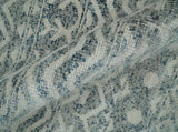 8x10 Hand Knotted Ivory, Gray and Blue Modern Contemporary Southwestern Tribal Trellis Recycled Silk Area Rug