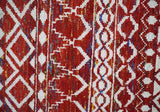 8x10 Hand Knotted Maroon and White Modern Contemporary Southwestern Recycled Silk Area Rug