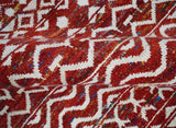8x10 Hand Knotted Maroon and White Modern Contemporary Southwestern Recycled Silk Area Rug