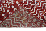 8x10 Hand Knotted Maroon and White Modern Contemporary Southwestern Recycled Silk Area Rug