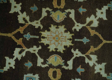 8x10 Hand Knotted Olive and Green Traditional Persian Oushak Wool Rug | AC3810