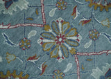 8x10 Hand Knotted Oriental Oushak Gray and Silver Wool Area Rug